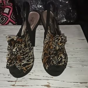 Qupid Cheetah Print Peep Toes